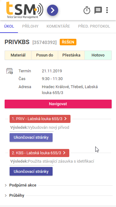 Task finish example A