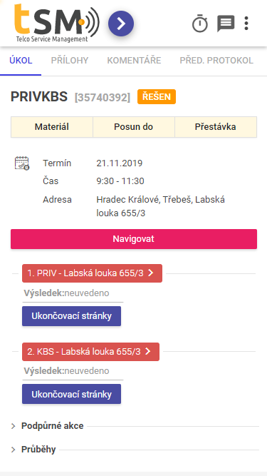 Task start example A