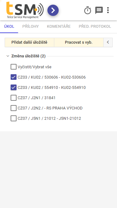 Task material entry example A
